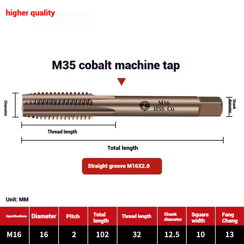 1084-M35 cobalt taps machine use high speed steel stainless steel special taps straight groove spiral apex backtapping taps Shandong Denso Pricision Tools Co.,Ltd.